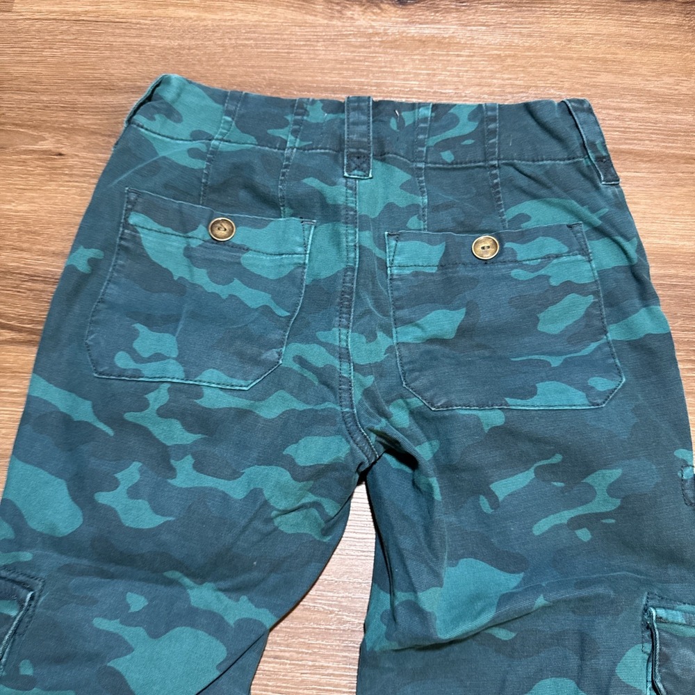 Anthropologie 25 PETITE Austin Cargo Utility Crop Pant Mid-Rise Turquoise‎ Green - Picture 15 of 16